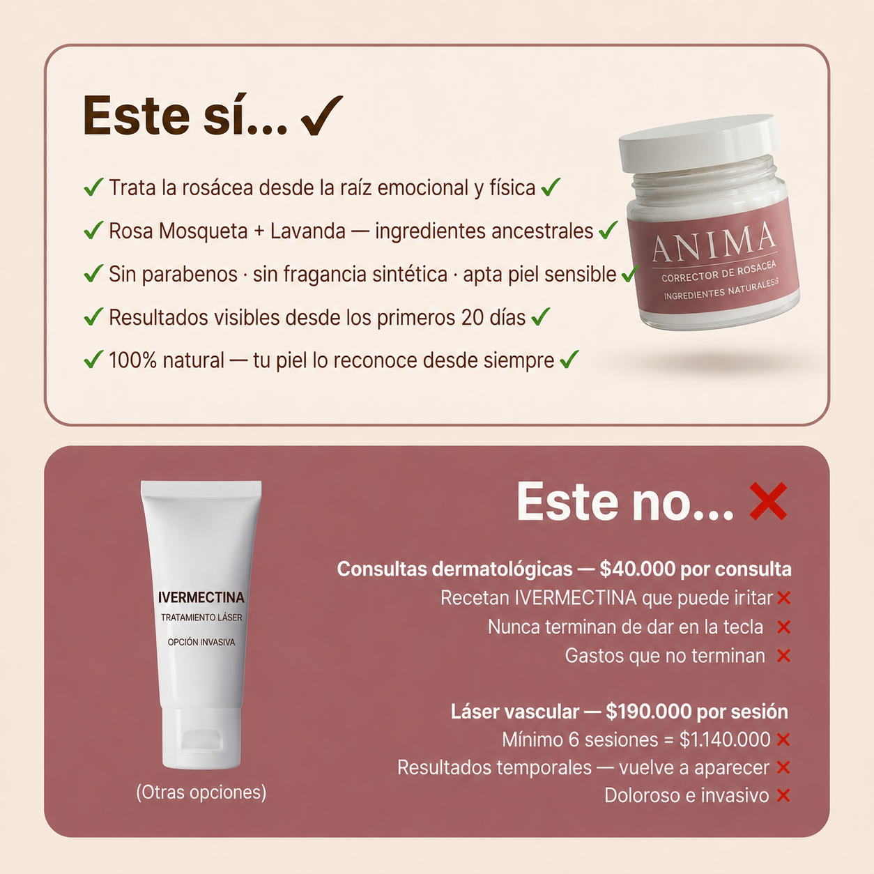 Crema Natural ANIMA - Chau Rosacea (Reduce la rojez en 7 Días)